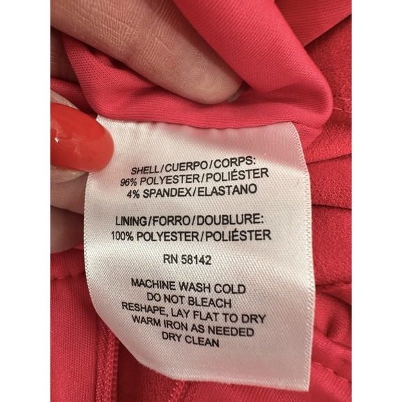 Maggy London Plus Sz 18 Pink Sheath Knee Length Dress Ruffle Sleeves V1001 - Picture 8 of 9